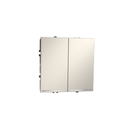 Выключатель встраиваемый Voltum S70 двухклавишный с подсветкой 10А, (кашемир)