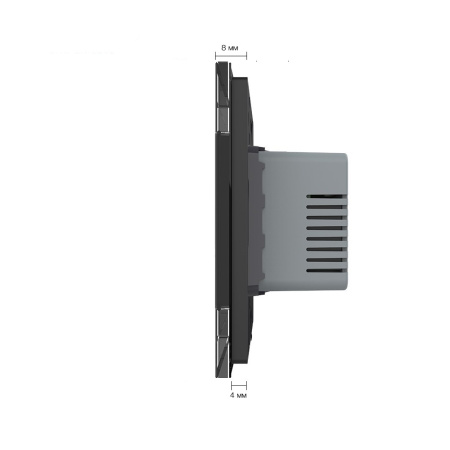 Терморегулятор пола 16А, сенсорное управление, датчик воздуха, 1 пост, цвет черный Livolo