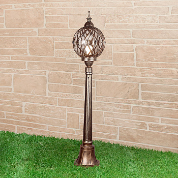 Уличный светильник на столбе 1*E27 черное золото IP44 Sirius F (a026100) Elektrostandard