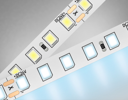 Светодиодная лента GS3103 2835 120Led/ 10W m/ 24V IP20 6500K/ 5000*8*1.2mm/ кратность резки 50mm (2 конт.) Ambrella Light
