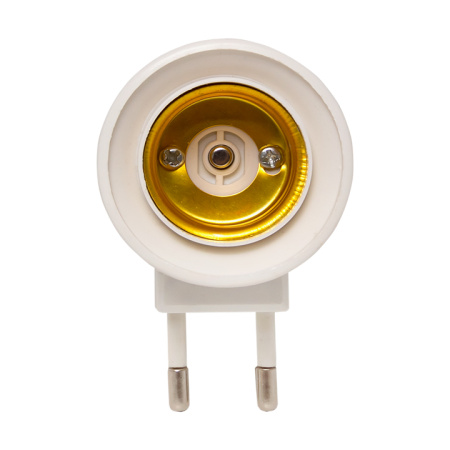 Переходник вилка-Е27 с выкл, бел, PROxima EKF