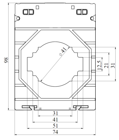 Трансформатор тока CT50 1000/5А, класс точности-0.5, мощность -10ВА DKC