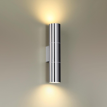 Настенный св-к IP44 LED E27 max 2*7W BAZEL хром/металл ODEON LIGHT