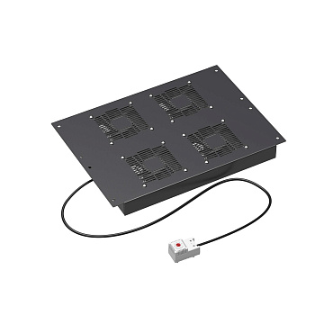 Потолочный модуль 4 вентилятора с термостатом для крыши напольных 19" IT-корпусов ДКС серии CQE шириной 600мм, RAL9005 DKC