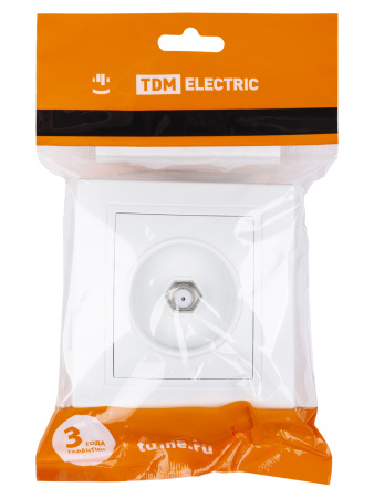 Розетка телевизионная типа F (SAT) белая "Таймыр" TDM