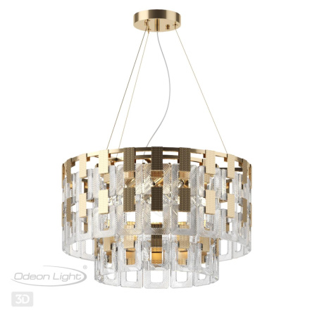 Люстра E14 8*40W BUCKLE золотой/стекло ODEON LIGHT