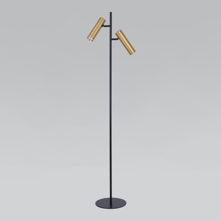Торшер с поворотными плафонами 2*GU10 40Вт латунь, черный IP20 (01087/2 латунь) Eurosvet