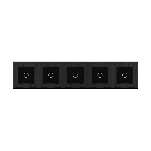 Панель для пяти однолинейных выключателей: 1 + 1 + 1 + 1 + 1 Черная Livolo фото 4