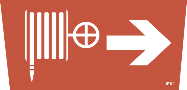 Самоклеящаяся этикетка 240х90мм "Пожарный кран/стрелка направо" для ССА 5043 IEK