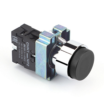 Кнопка управления NP2-BL21 без подсветки, черная, 1НО, IP40 (R) CHINT