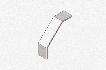 Крышка лотка замкового КЛСЗ 200х65-90 УТ1,5 для поворота трассы вниз на 90, горячее цинкование, S1,5