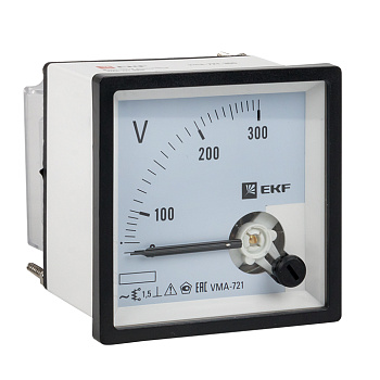 Вольтметр VMA-721 аналоговый на панель (72х72) квадратный вырез 300В прямое подкл, PROxima EKF