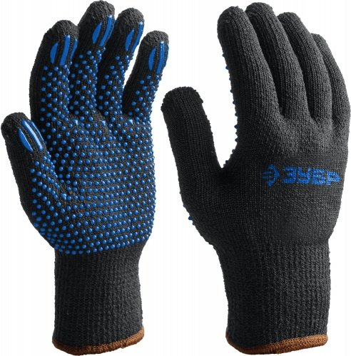 Утеплённые перчатки МАСТЕР, трикотажные, покрытие ПВХ (точка), размер L-XL ЗУБР