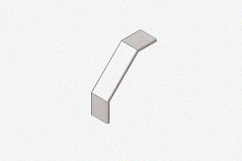 Крышка лотка замкового КЛСЗ 200х50-90 УХЛ1 для поворота трассы вниз на 90, оцинкованный лист S1,0