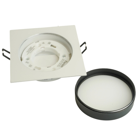 Светильник потолочный встраиваемый, 15W 230V GX53, белый + черный, квадрат, без лампы, DL506 Feron