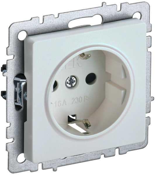 BRITE Розетка 1-местная с з/з без защитных шторок 16А РС11-1-0-БрЖ жемчуг IEK