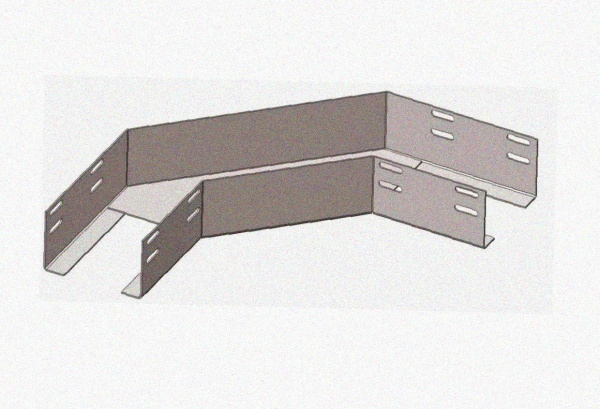 Лоток угловой перфорированный КГ 200х100-135 УТ1,5 поворот на 135, горячее цинкование S1,5
