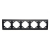 Рамка 5-местная горизонтальная STEKKER, PPFR00-9005-03, серия Эрна, черный