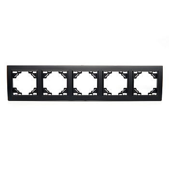 Рамка 5-местная горизонтальная STEKKER, PPFR00-9005-03, серия Эрна, черный