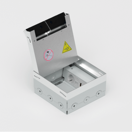 Donel Лючок в пол 12 мод. (6 мод. 45х45 мм.) верт. установка, металл, в уровень с напольным покрытие