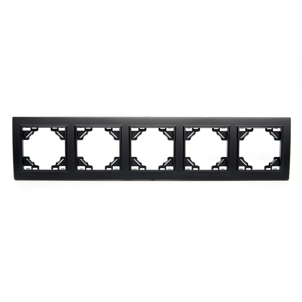 Рамка 5-местная горизонтальная STEKKER, PPFR00-9005-03, серия Эрна, черный