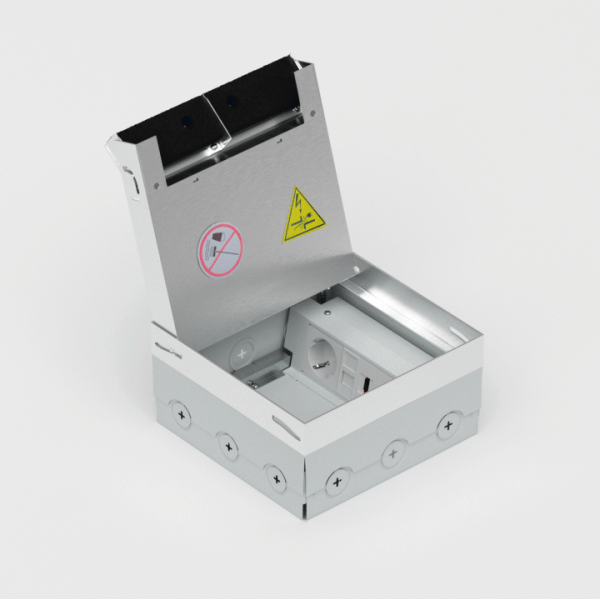 Donel Лючок в пол 12 мод. (6 мод. 45х45 мм.) верт. установка, металл, в уровень с напольным покрытие