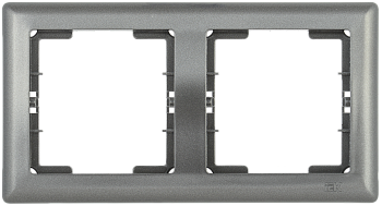 Рамка 2-местная горизонтальная РГ-2-БА BOLERO антрацит IEK