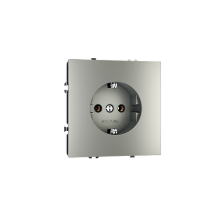 Розетка встраиваемая Voltum S70 с заземлением 16А, (сталь)