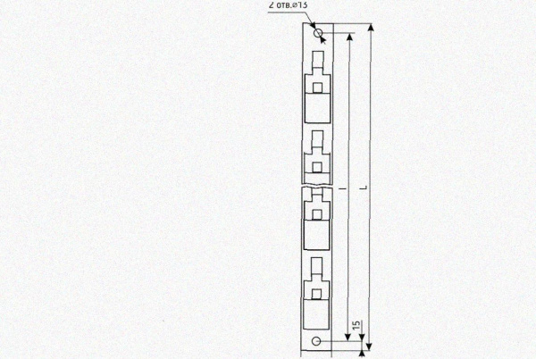 Стойка кронштейна рожкового криволинейного К1351.001-13, без покрытия, 15 рожков, L1940, S3,0