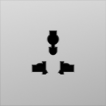 Donel S08 сталь накладка для розетки мультистандарт, со шторками 16A 250 В~,серия DB