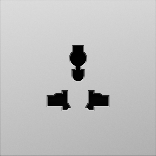 Donel S08 сталь накладка для розетки мультистандарт, со шторками 16A 250 В~,серия DB