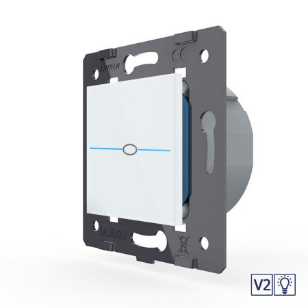 Одноклавишный сенсорный диммер Quadro версия 2, цвет белый (механизм) Livolo