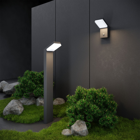 Уличный настенный светодиодный светильник 12Вт 4000К серый IP54 Sensor (a053947) Elektrostandard