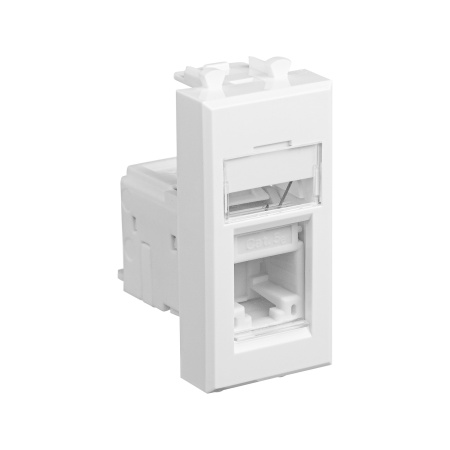 Компьютерная розетка RJ-45 модульная, кат.5е, "Avanti", "Белое облако", 1 модуль DKC