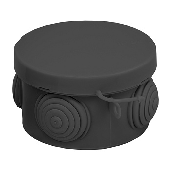 Коробка распределительная КМР-040-038 с крышкой (65х40) 4 мембр, Ввода чёрная IP54 EKF