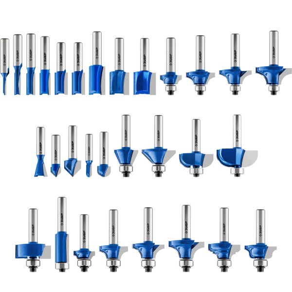 30шт, набор профильных фрез по дереву ЗУБР