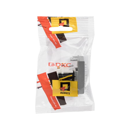 Компьютерная розетка RJ-45 модульная, кат.6А, "Avanti", "Закаленная сталь", 1 модуль DKC