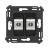 Компьютерная розетка RJ-45 без шторки в стену, кат.5e двойная экранированная, "Avanti", "Черный матовый" DKC
