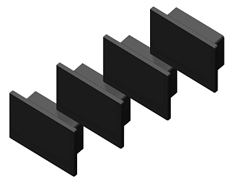 Заглушка GP8370 BK черный 15.7*12 для накладного алюминиевого профиля GP1750 (комплект 4шт) Ambrella Light