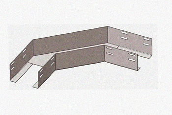 Лоток угловой глухой КГГ 300х100-135 УТ1,5 поворот на 135, горячее цинкование S1,5