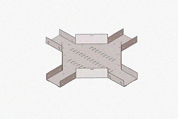 Лоток крестообразный замковый глухой КМЗГ 150х50 УТ1,5, горячее цинкование, S0,8