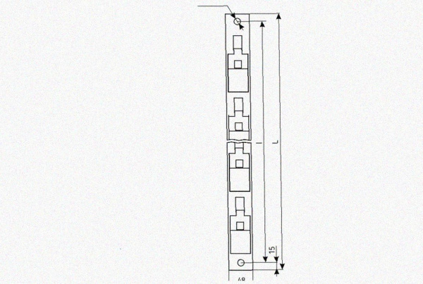 Стойка кронштейна рожкового прямолинейного К1350.001-11 УТ1,5 горячее цинкование, 13 рожков, L1690, S3,0
