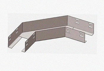 Лоток угловой замковый перфорированный КГЗ 150х80-90 УХЛ1 поворот на 90, горячее цинкование, S1,5