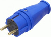 Вилка прямая с/з, STEKKER, RPG16-21-441 (В 16-001), каучук 250В, 16A, IP44, синий
