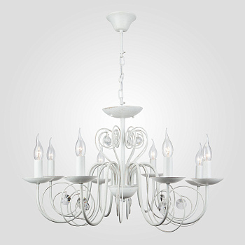 Люстра с двойным креплением 8*E14 60Вт белый с золотом IP20 Tomas (60018/8 белый с золотом) Eurosvet