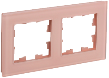 BRITE Рамка 2-мест. РУ-2-2-БрП стекло персиковый матовый IEK