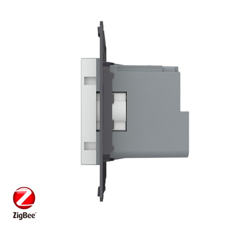 Розетка ZigBee (Wi-Fi) с з/з с защитными шторками 16A, цвет серый (механизм) Livolo