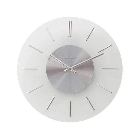GL200922 Часы настенные, круглые, цвет корпуса белый, стекло, Ø32,7см, источник питания 1 батарейка АА(в комплект не входит) (Китай) APEYRON