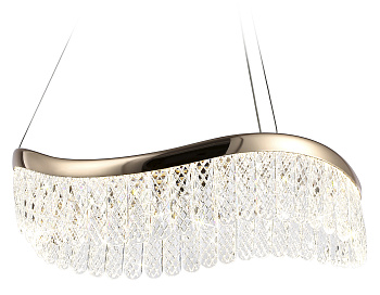 Подвесной светодиодный светильник с хрусталем TR49717 GD золото 34W 3000K/4200K/6400K D500*1010 (Без ПДУ) Ambrella Light