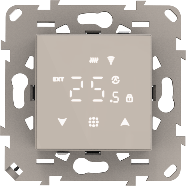 Donel Термостат с датчиком пола, программируемый с Wi-Fi, 16 A, 45*45 мм. стекло кашемир, серия DTE